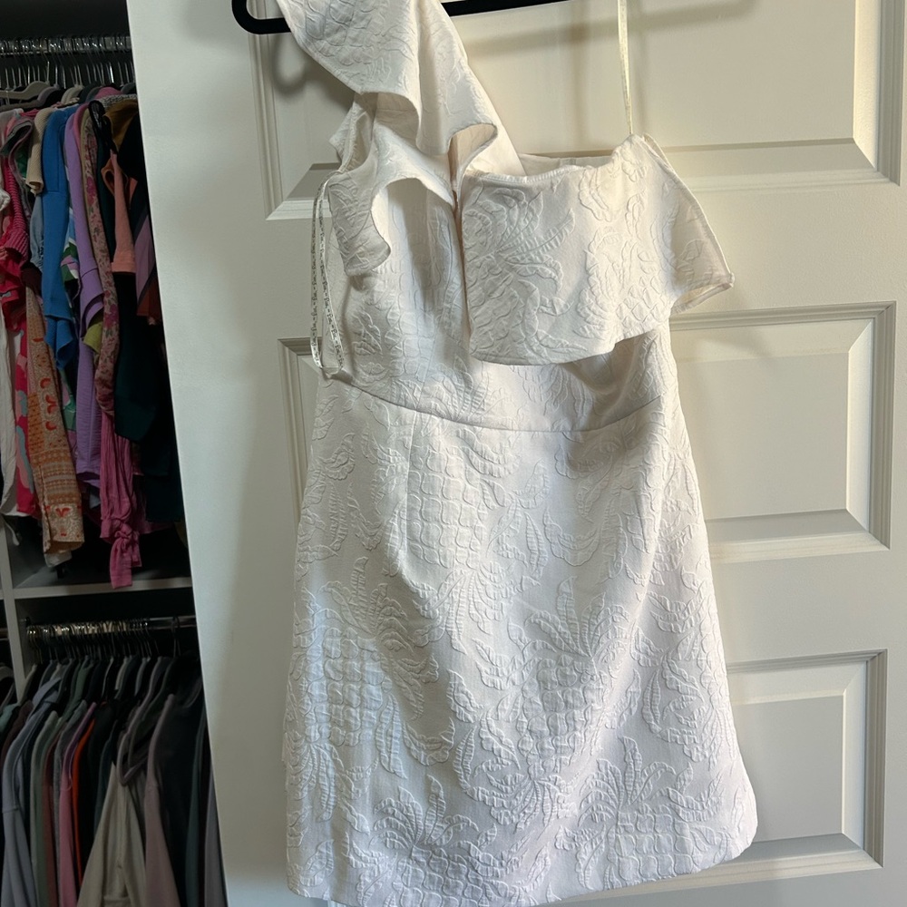 Lilly Pulitzer White One Shoulder Dress